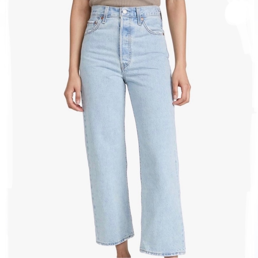 Levi's High Rise Wide Leg Jeans in Light Blue